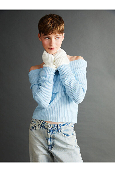 LC Waikiki Pulover de damă cu mânecă lungă, cu gât de barcă