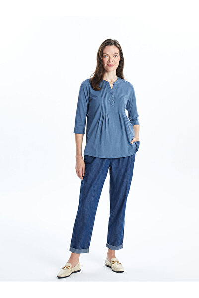 LC Waikiki Bluză pentru femei Indigo Choker Collar