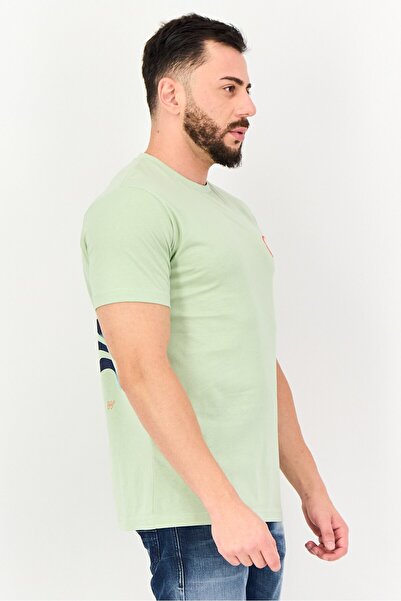 Nautica Men Crew Neck Short Sleeve Embroidered T-Shirt, Sage Green