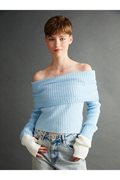 LC Waikiki Pulover de damă cu mânecă lungă, cu gât de barcă