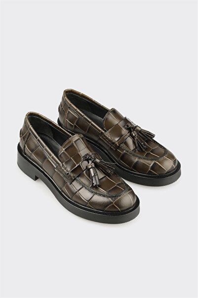 Elle Shoes Yeşil Deri Kadın Günlük Ayakkabı