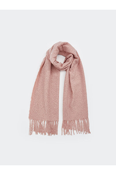 LC Waikiki Pink Plain Tasseled Women's Scarf
