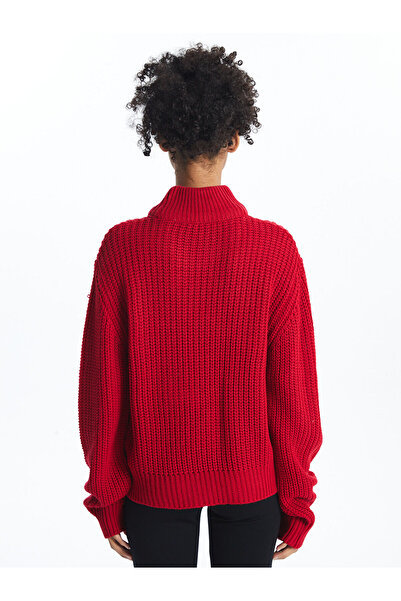 LC Waikiki Red Half Turtleneck Women's Knitwear Sweater