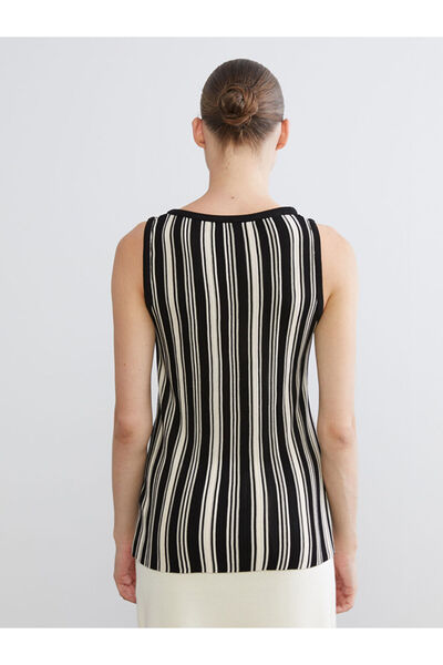 LC Waikiki V-Neck Striped Women's Knitwear Tank Top