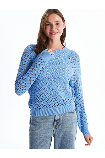 LC Waikiki Pulover de damă cu mânecă lungă, cu decolteu, tricotaj supradimensionat - W4hı68z8