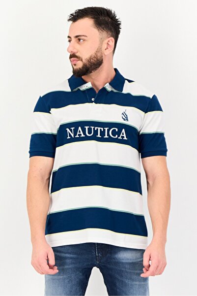 Nautica Men Regular Fit Stripe Short Sleeve Polo Shirt, Multicolor