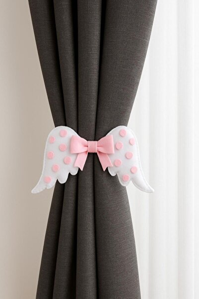 Leobabyroom Perde Süsü 2'li Melek Kanadı Bebek Çocuk Odası Perde Bağı