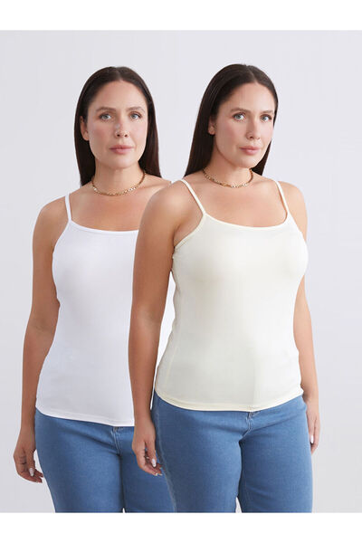 LC Waikiki Plus Size Square Neck Strap Women's Tank Top