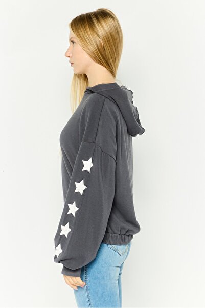 Aqua Women Sportswear Fit Long Sleeves Outdoor Sweatshirt, Grey