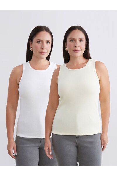 LC Waikiki Rmz Gi̇yi̇m Farkiyla Large Size Zero Roba Collar Women's Undershir...
