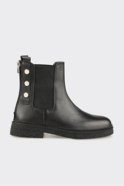 Elle Shoes Siyah Deri Kadın Günlük Bot