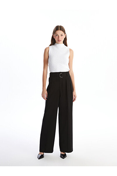 LC Waikiki Ecru Half Turtleneck Self-Patterned Women's Knitwear Sweater