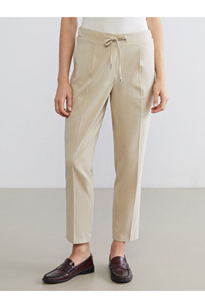 LC Waikiki Vizyon New Season Elastic Waist Carrot Cut Women's Pleated Trousers