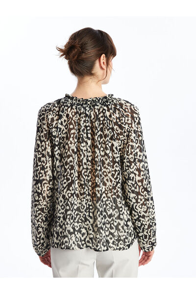 LC Waikiki Γυναικεία μπλούζα με σχέδιο - Δέσιμο γιακά