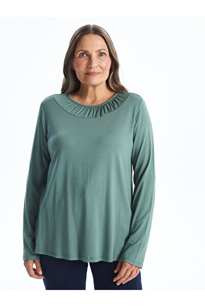 LC Waikiki Bluzka damska LCW Grace - okrągły dekolt, długi rękaw