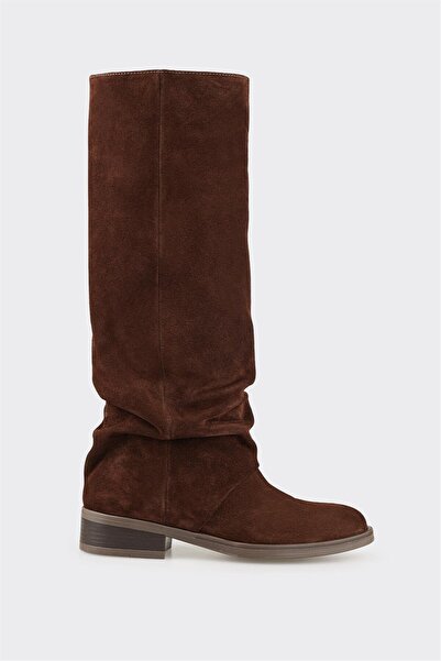 Elle Shoes Kahve Deri Kadın Çizme