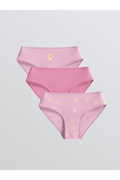 LC Waikiki Özmarka Chiloți pentru fete cu imprimeu, sezon nou, pachet de 3