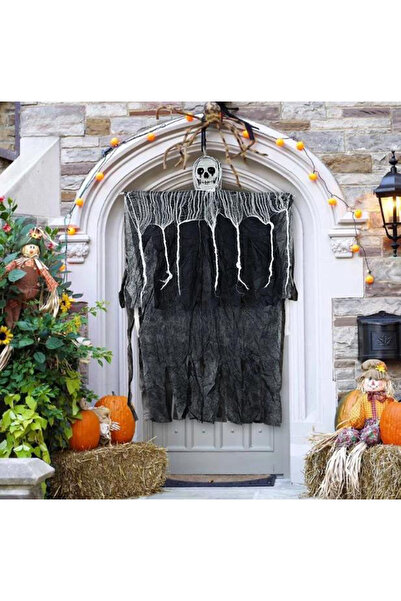 Skygo ديكور جمجمة رعب شبح مهدب مقاس 90x50 سم