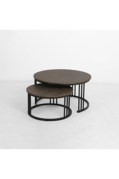 DEC13 Two-piece wooden coffee table set