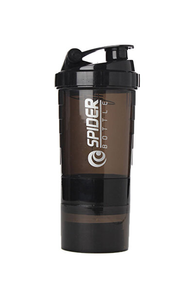 HALAMODO زجاجة رجّ البروتين العنكبوتية سعة 500 مل مع حاوية مياه