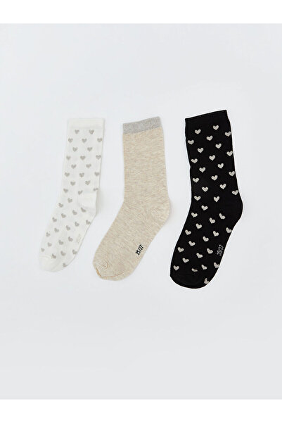 LC Waikiki جوارب نسائية مطبوعة من LCW ECO مكونة من 3 قطع (W5)