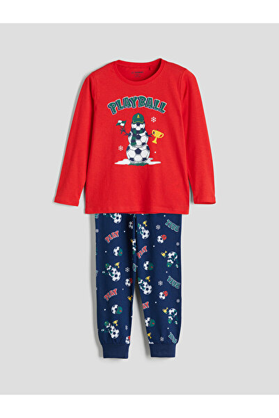 LC Waikiki Vision Нов сезон Колоездачен яка Печатен комплект пижама за момчета