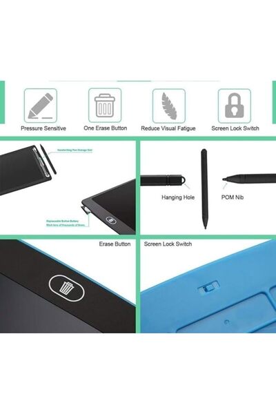 Other 8.5-inch LCD Writing Tablet with Pen, Erase Button & Screen Lock (Random Colors)