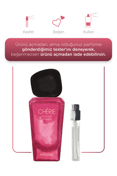 Imprime Chérie Intense EDP Kadın Parfüm 50ml | Meyveli & Misk | Elma, Mandalina, Gül, Müge, Vanilya, Misk