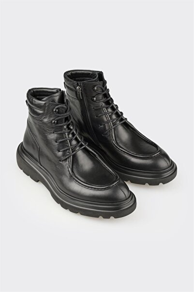 Elle Shoes Siyah Deri Erkek Günlük Bot