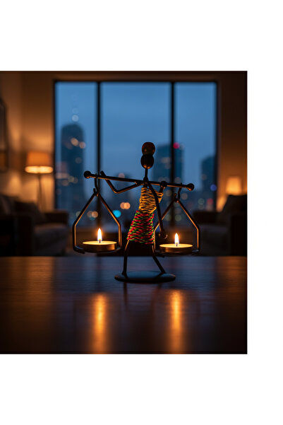 Wolawood African Themed Ethnic Figured Local Iron Candle Holder Candlestick Holder Retro Desktop Decorative Accessory