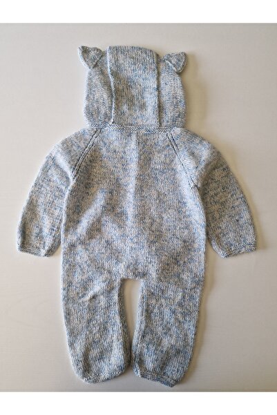 Hobi Kafe 3-6 Months Old Hand Knitted Hooded Baby Rompers