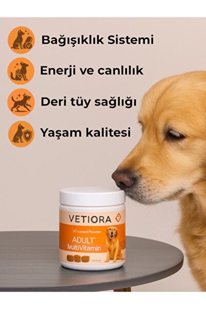 VETIORA Köpekler İçin Multivitamin Güçlü Bağışıklık ve Sağlıklı Tüyler İçin Çiğnenebilir Tablet, 150 Gr