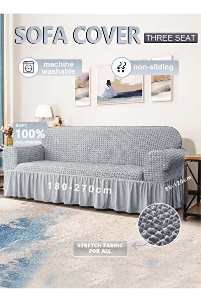 COOYA Sofa Cover,Washable High Elastic Durable Seersucker Fabric with Skirt Country Style