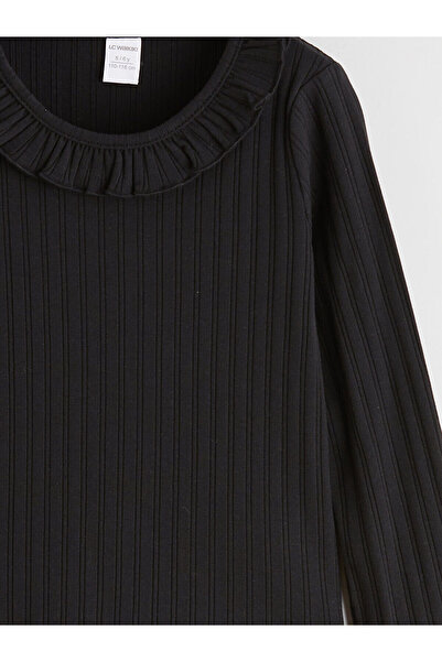 LC Waikiki Plus New Season Long Sleeve Textured Girls' T-Shirt