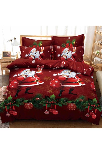 OEM Bed Linen 1 Person, Finet Fabric, 4 Pieces - Christmas Print