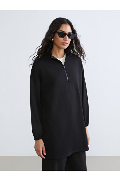 LC Waikiki Vizyon New Season Mock Neck Oversized Women's Sweatshirt Tunic