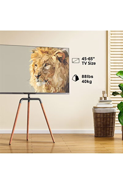 ULHYC Modern Art TV Floor Stand, Universal 90° Swivel, Corner Tripod Base for 45-65inch LED Curved Screens