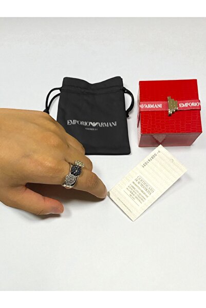 Emporio Armani خاتم نسائي نادر جدًا اصلي 100% من امبوريو ارماني مقاس 6.5 موديل EGS1969040 مكون من ثلاث قطع