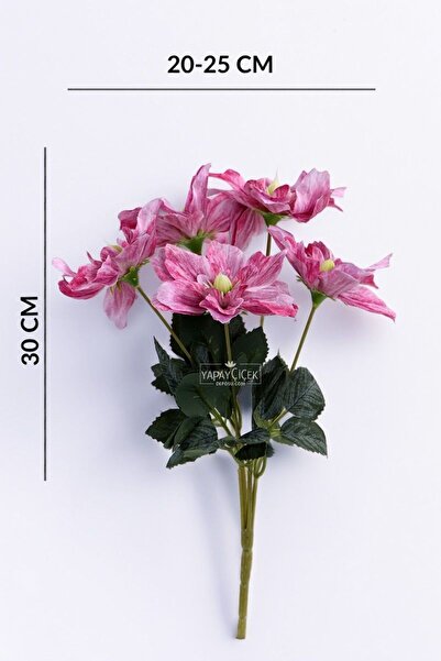 Yapay Çiçek Deposu Yapay 5 Çiçekli Star Çiçeği 30 cm Fuşya