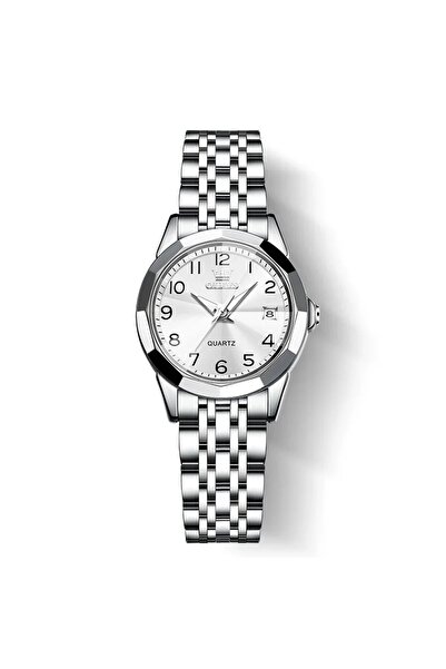 OLEVS Ceas de dama CS1575, otel inoxidabil, argintiu, cadran alb