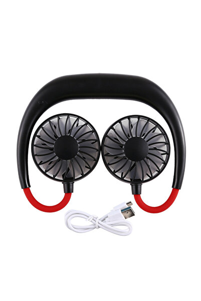 HALAMODO مروحة USB حول الرقبة - محمولة وصغيرة الحجم بأبعاد 21 × 3.80 × 17.50 سم