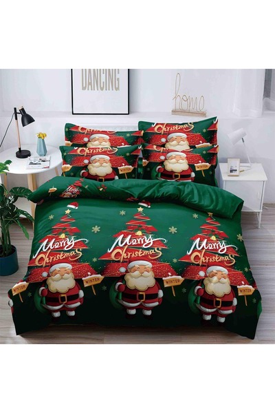 OEM Double Bed Linen, Finet Fabric, 6 Pieces - Christmas Print
