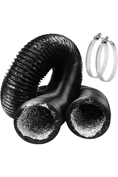 Generic RACO Aluminium Duct Flexible PVC Coated Dryer Vent Hose Black (4" x 7.5 m)