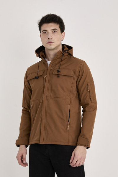 Silk & Spice Erkek Outdoor İçi Polarlı Su Soğuk ve Rüzgar Geçirmez Çok Cepli Softshell Mont