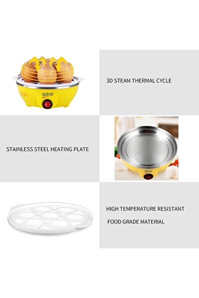 RADIOTRONICS Egg Cooker 350W Electric Egg Steamer, White, 7-14 Egg Capacity (Double-deck 14 PCS)