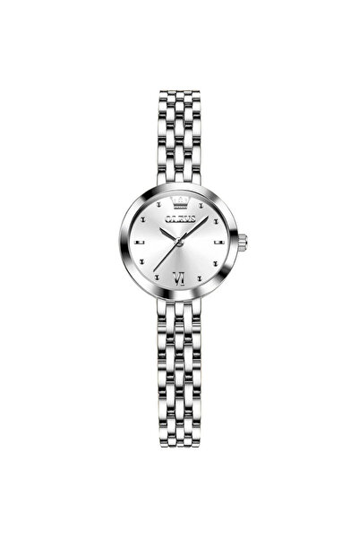 OLEVS Ceas de dama CS1560, otel inoxidabil, argintiu, cadran alb