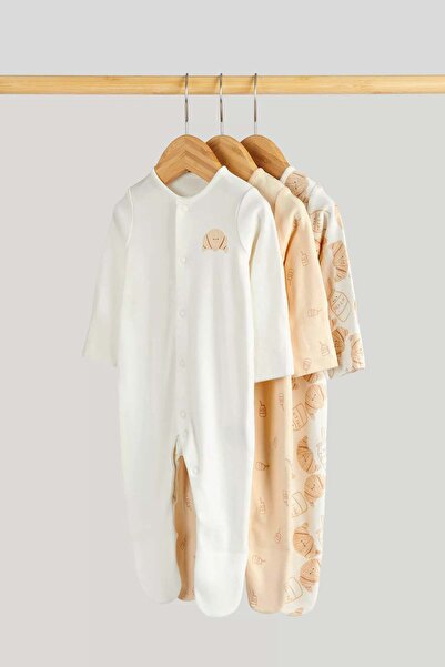 MOTHERCARE 3 Pack Croissant Sleepsuits
