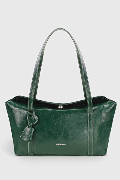 Housebags Rugan Yeşil Kapaklı Bowling Omuz Çantası 270