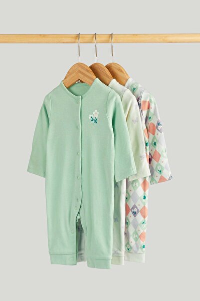MOTHERCARE 3 Pack Footless Sleepsuits