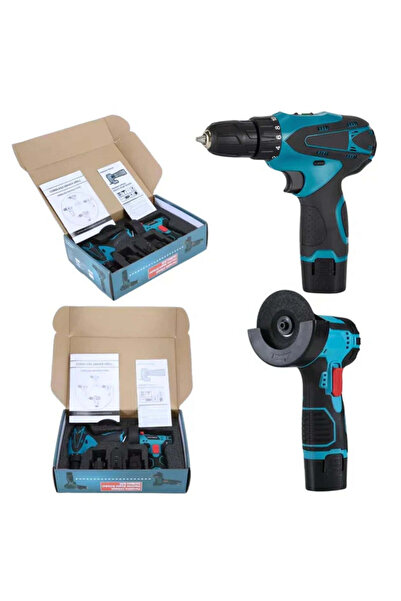 OEM Angle Grinder + Drill Set 48V, 2 Li-Ion Batteries + 5 Gift Discs – Portable